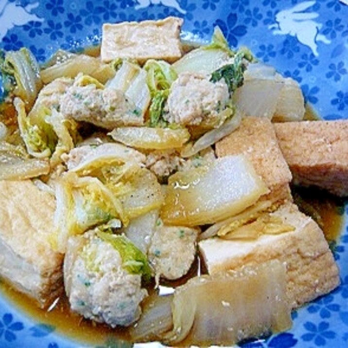 手作り鶏つくね 厚揚げ 白菜の煮物 レシピ 作り方 By ひろりん1106 楽天レシピ 手作り鶏つくね 厚揚げ 白菜の煮物 レシピ 作り方 By ひろりん1106 楽天レシピ